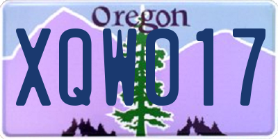 OR license plate XQW017