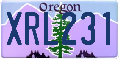 OR license plate XRL231