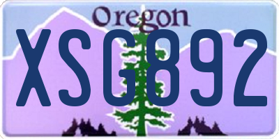 OR license plate XSG892