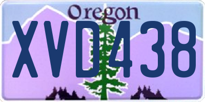 OR license plate XVD438