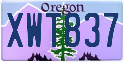 OR license plate XWT837
