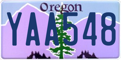 OR license plate YAA548