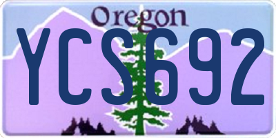 OR license plate YCS692