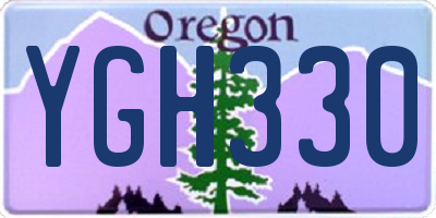 OR license plate YGH330
