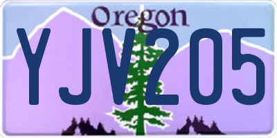 OR license plate YJV205