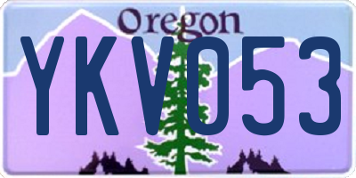 OR license plate YKV053