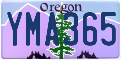 OR license plate YMA365