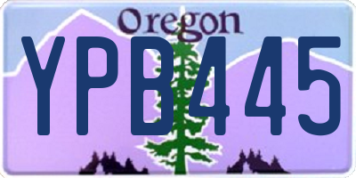 OR license plate YPB445