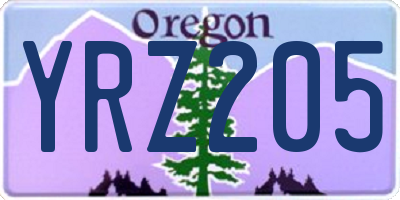 OR license plate YRZ205