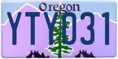 OR license plate YTY031