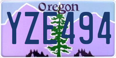 OR license plate YZE494