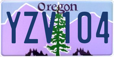 OR license plate YZV104