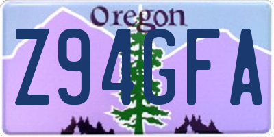 OR license plate Z94GFA