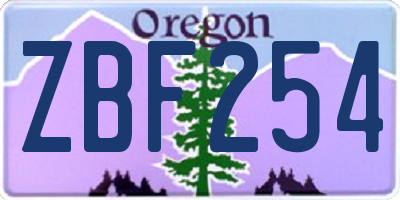 OR license plate ZBF254