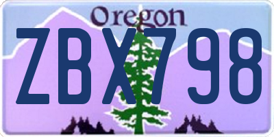 OR license plate ZBX798