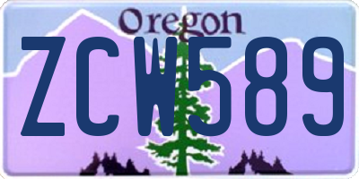 OR license plate ZCW589