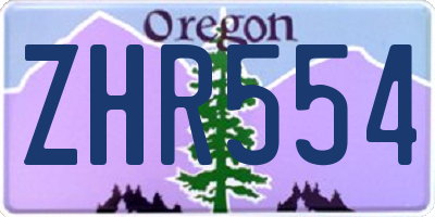 OR license plate ZHR554