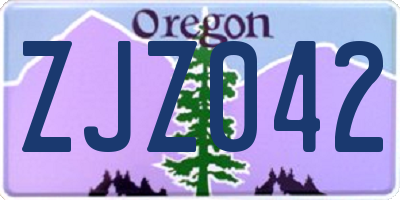 OR license plate ZJZ042