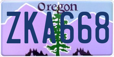 OR license plate ZKA668