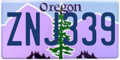 OR license plate ZNJ339