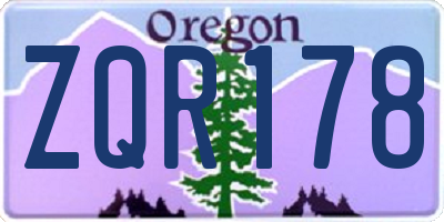 OR license plate ZQR178