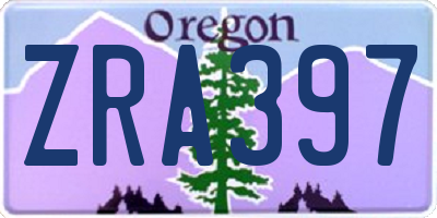 OR license plate ZRA397