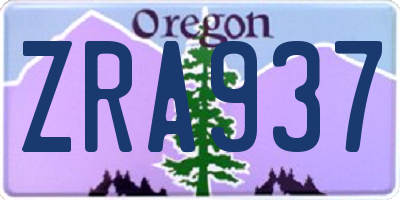 OR license plate ZRA937