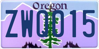 OR license plate ZWQ015