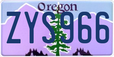 OR license plate ZYS966