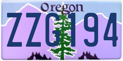 OR license plate ZZG194