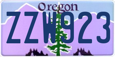 OR license plate ZZW923
