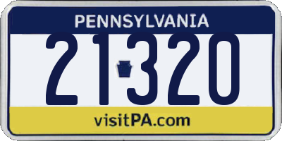 PA license plate 21320