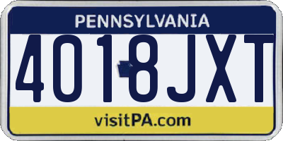 PA license plate 4018JXT