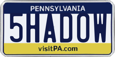 PA license plate 5HADOW