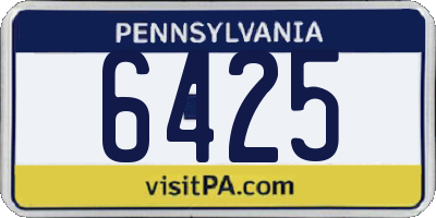 PA license plate 6425