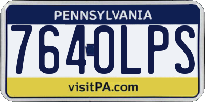 PA license plate 7640LPS