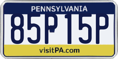 PA license plate 85P15P