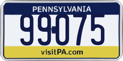 PA license plate 99075