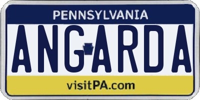 PA license plate ANGARDA