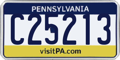 PA license plate C25213