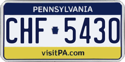 PA license plate CHF5430