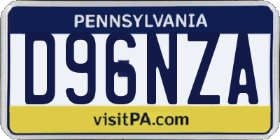 PA license plate D96NZA