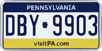 PA license plate DBY9903