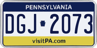 PA license plate DGJ2073