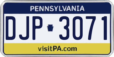 PA license plate DJP3071