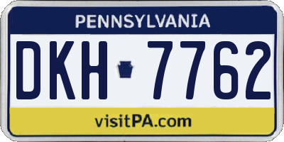 PA license plate DKH7762