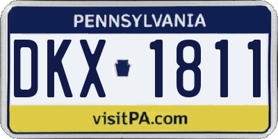 PA license plate DKX1811