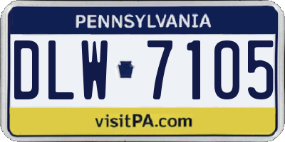 PA license plate DLW7105