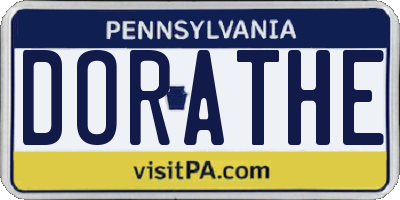 PA license plate DORATHE