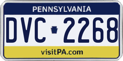 PA license plate DVC2268